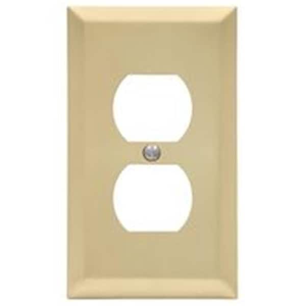 American Tack & Hardware American Tack & Hardware 8151748 1 Gang Duplex Century Steel Wallplate - Satin Brass 8151748 - main